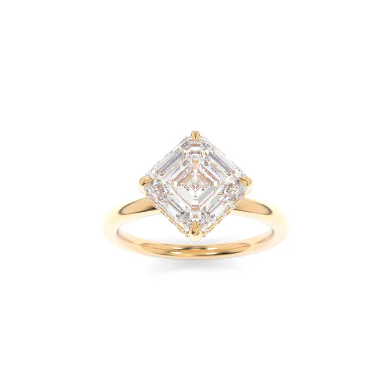 white sapphire engagement rings -Chandler Solitaire Asscher