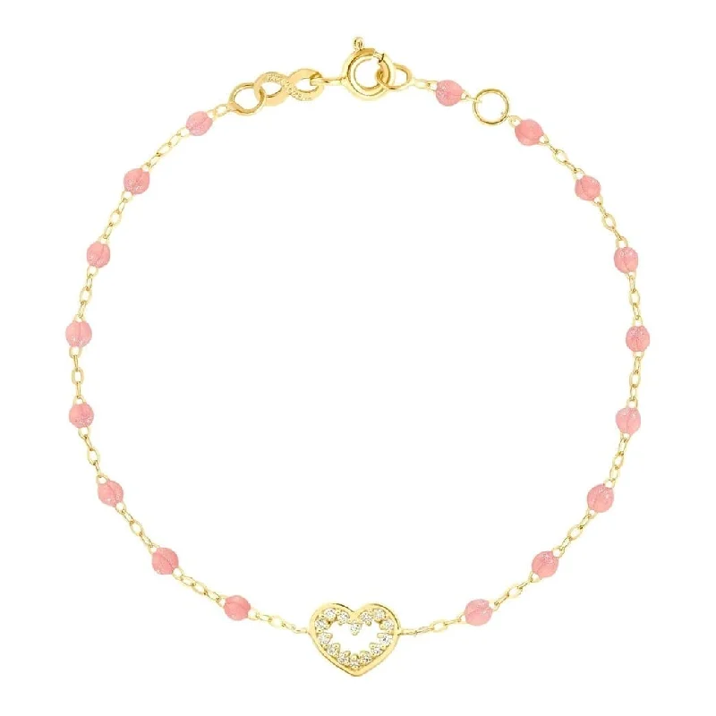 women's gold bangle -GIGI CLOZEAU Heart Supreme Diamond Bracelet in Blush