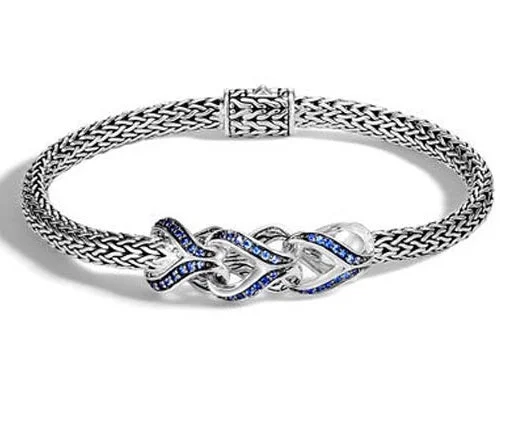 women's bangle set -John Hardy Blue Sapphire Asli Link Bracelet in Sterling Silver