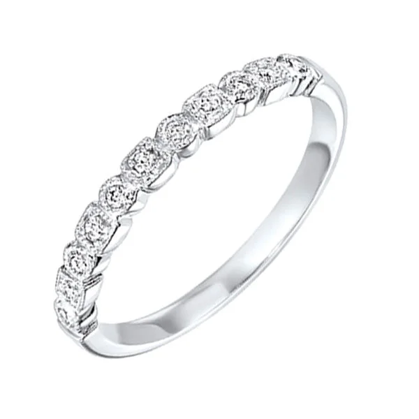 trendy engagement rings -14KT WHITE GOLD DIAMOND (1/8CTW) RING