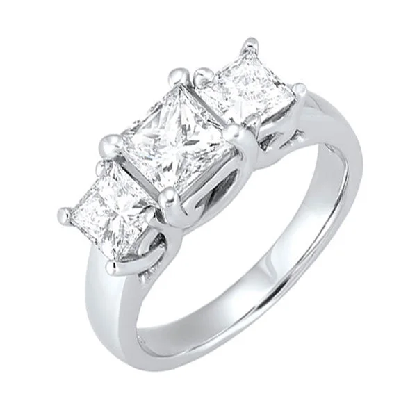 white sapphire engagement rings -14KT WHITE GOLD DIAMOND (1/2CTW) RING