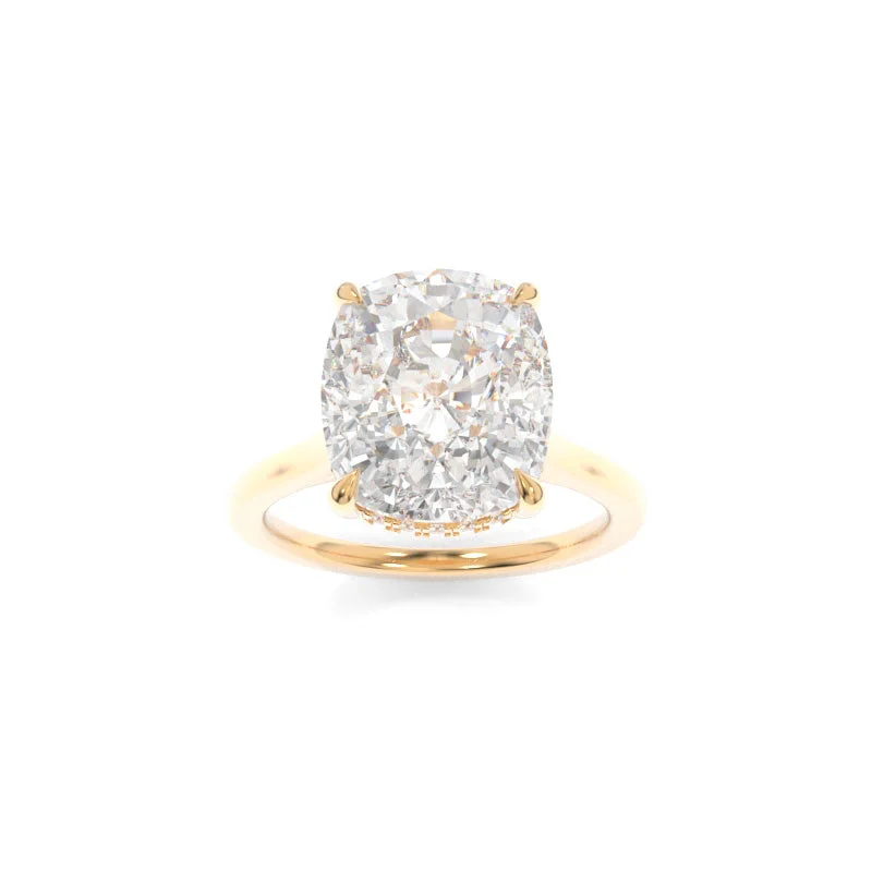 princess cut diamond engagement rings -Elle Solitaire Elongated Cushion