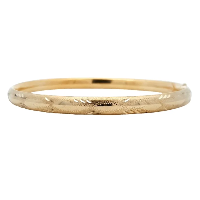 women's delicate bracelet -Estate Beverly Hills Gold Oval Bangle Bracelet in 14K Yellow Gold