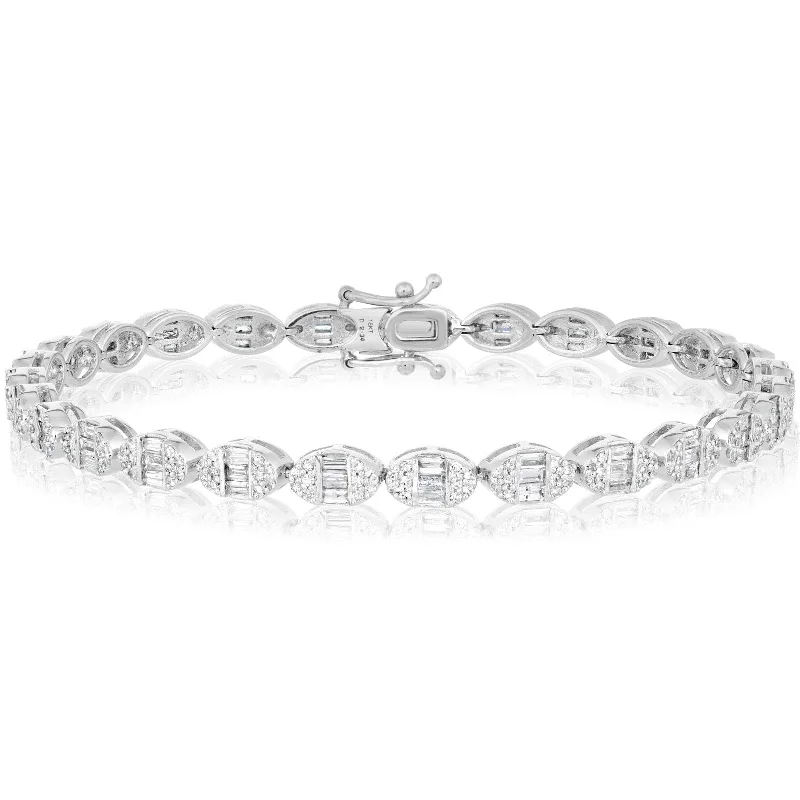 women's star bracelet -Illusion Marquise Shape Diamond Fashion Bracelet