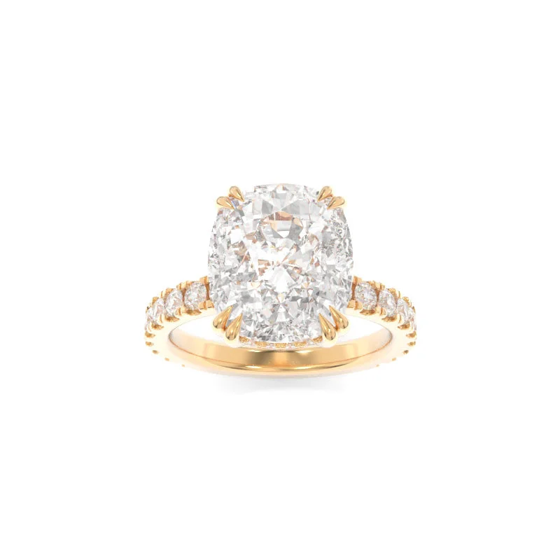 wedding and engagement rings set -Rachel Ring Elongated Cushion