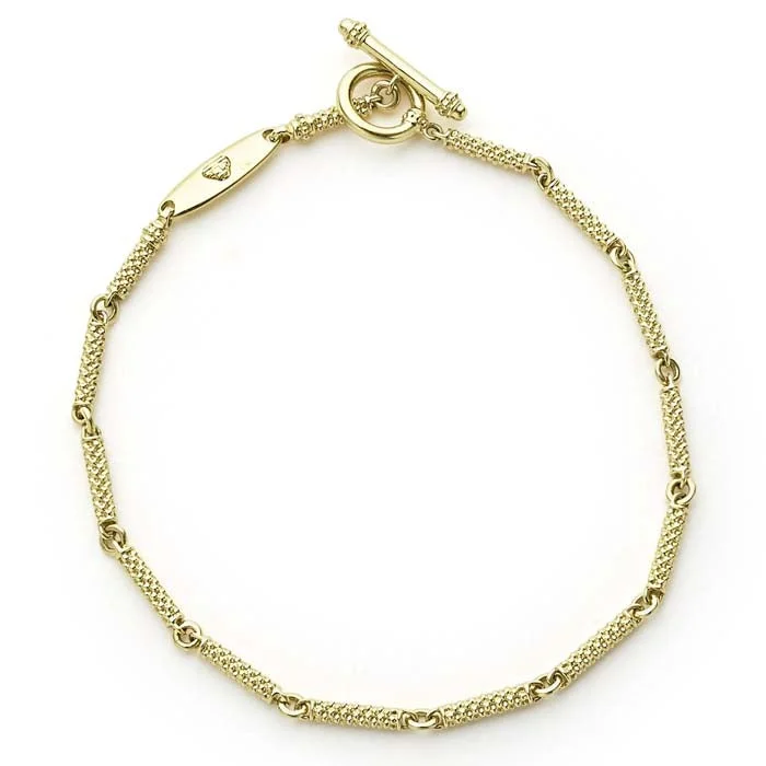 women's crystal bangles -LAGOS Superfine Caviar Link Bracelet in 18K Yellow Gold