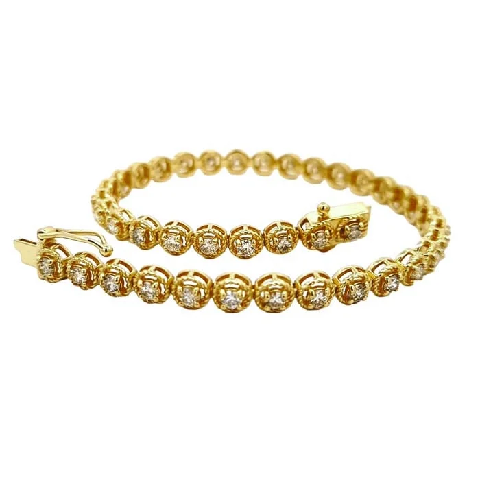 women's luxury bracelet -Mountz Collection 1.80CTW Diamond Straightline Bracelet in 14K Yellow Gold