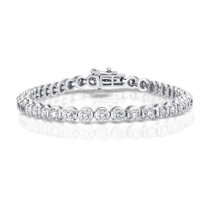 women's layered bracelet -Mountz Collection 10.00CTW Diamond Straightline Bracelet in 14K White Gold