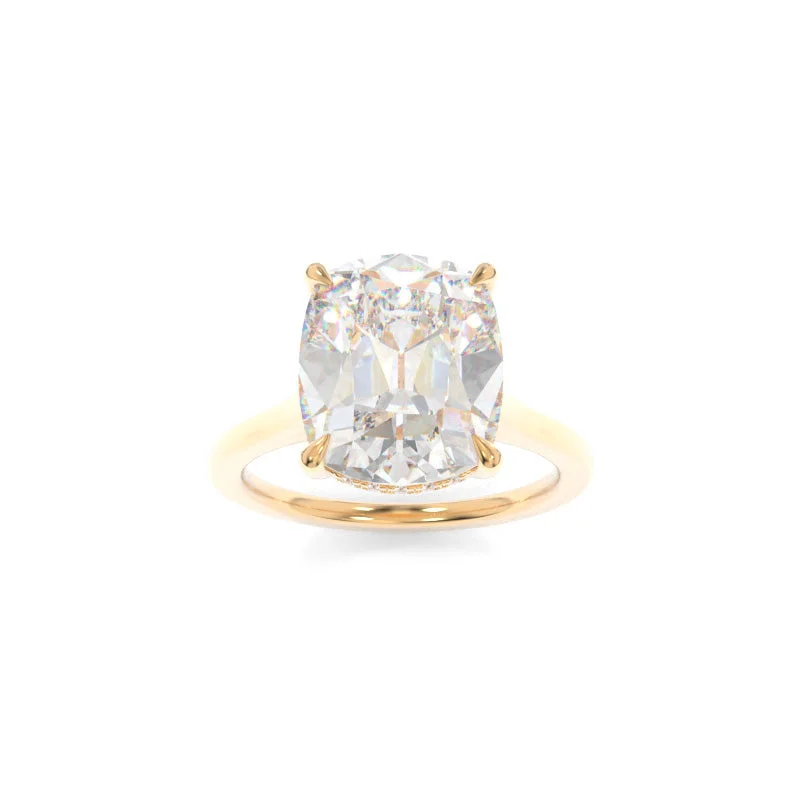 yellow diamond engagement rings -Elle Solitaire Old Mine Cushion