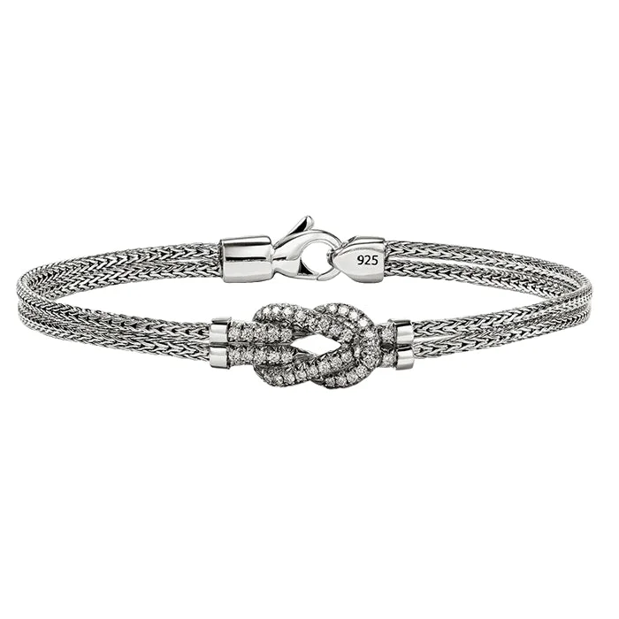 women's bangle bracelet -John Hardy Love Knot Bracelet with Diamonds in Sterling Silver