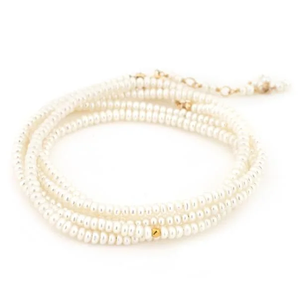 women's stretch bracelet -ANNE SPORTUN Pearl Beaded Wrap Bracelet