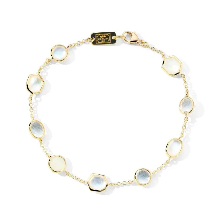 women's stackable bracelet -Ippolita Rock Candy "Flirt" 9-Stone Bracelet in 18K Yellow Gold