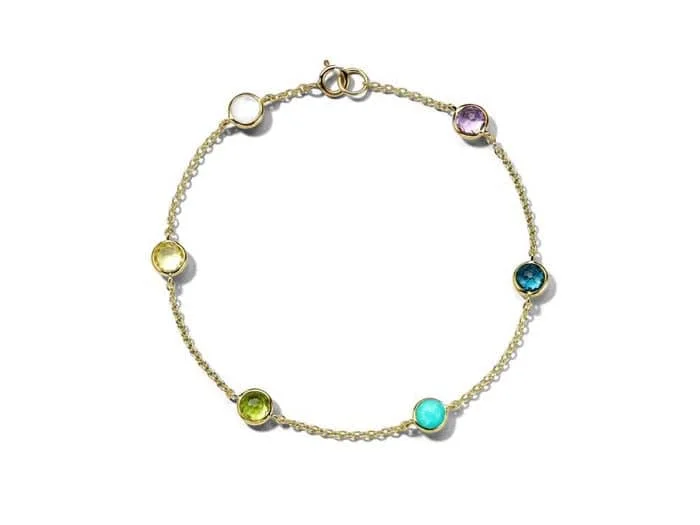 women's amethyst bangle -Ippolita "Lollipop" Collection 6-Stone Confetti Bracelet in 18K Yellow Gold