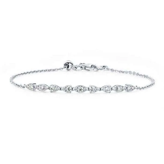 women's diamond bangles -Hearts On Fire .40-.46CTW Aerial Dewdrop Bracelet in 18K White Gold