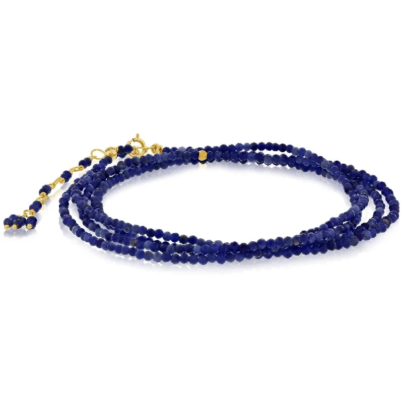 women's geometric bangle -ANNE SPORTUN Sodalite Beaded Wrap Bracelet