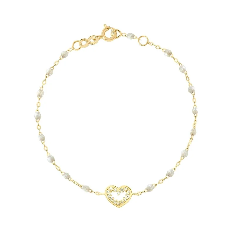 women's tennis bracelet -GIGI CLOZEAU Heart Supreme Diamond Bracelet in Opal