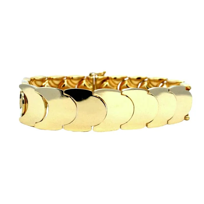 women's diamond bangle -Estate 6.5" Fancy Link Bracelet in 14K Yellow Gold