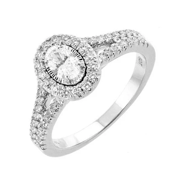 classic engagement rings -14KT WHITE GOLD DIAMOND(3/4CTW) RING