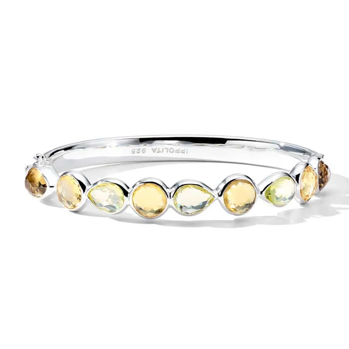 women's magnetic bracelet -Ippolita Girasole Multi-Stone Hinged Bangle Bracelet in Sterling Silver