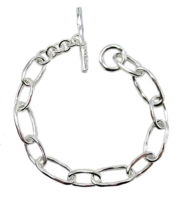 women's gold bracelet -Ippolita Classico Faceted Oval Link Bracelet in Sterling Silver