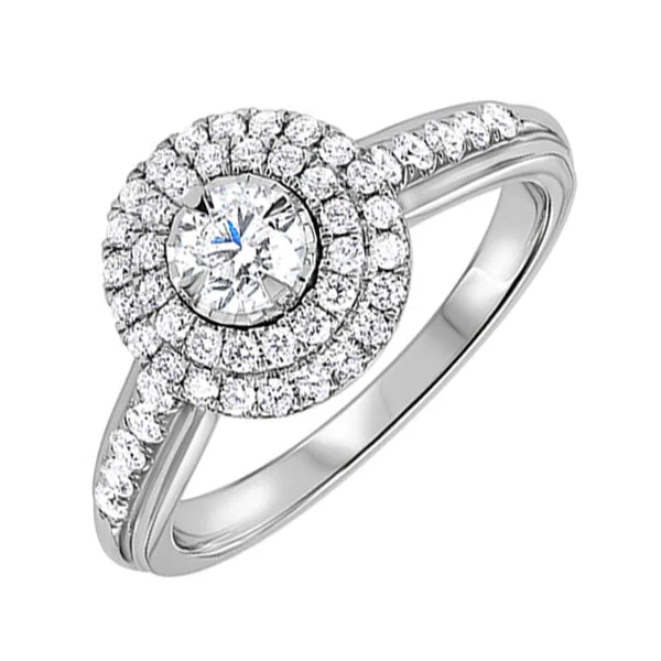 stacked engagement rings -14KT WHITE GOLD DIAMOND(3/4CTW) RING