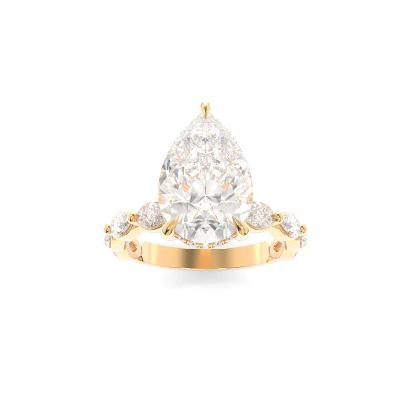 gold sapphire engagement rings -Araceli Ring Pear