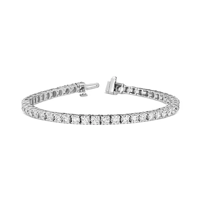 women's diamond bangles -Green Rocks 8.0CTW Lab Grown Diamond Straightline Bracelet in 14K White Gold