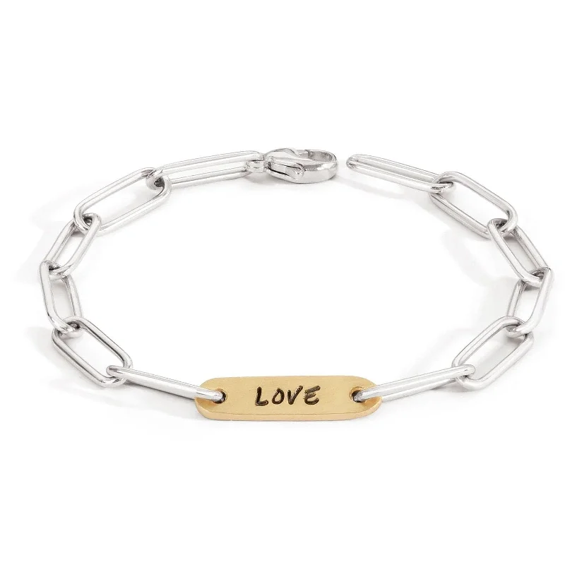 women's sapphire bracelet -HEATHER B. MOORE "Love" Link Bracelet