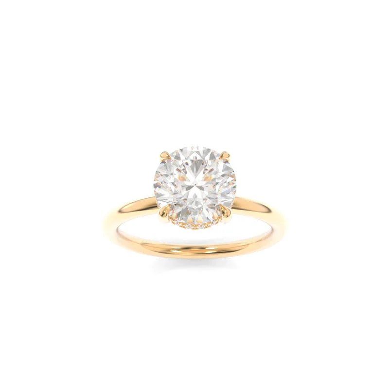 custom halo engagement rings -Avery Solitaire Round