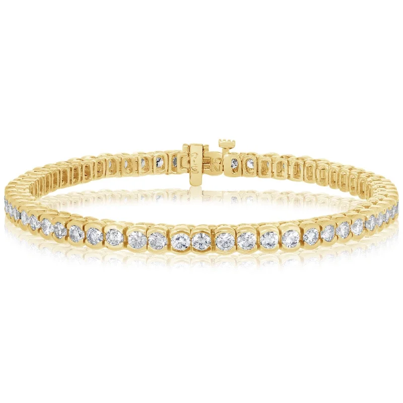 women's colorful bracelet -4.00 Carat Half Bezel Set Diamond Bracelet