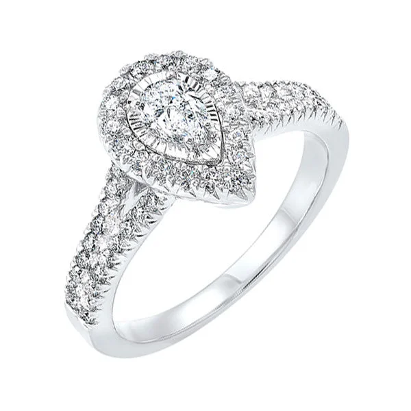 vintage-inspired engagement rings -14KT WHITE GOLD DIAMOND(1CTW) RING